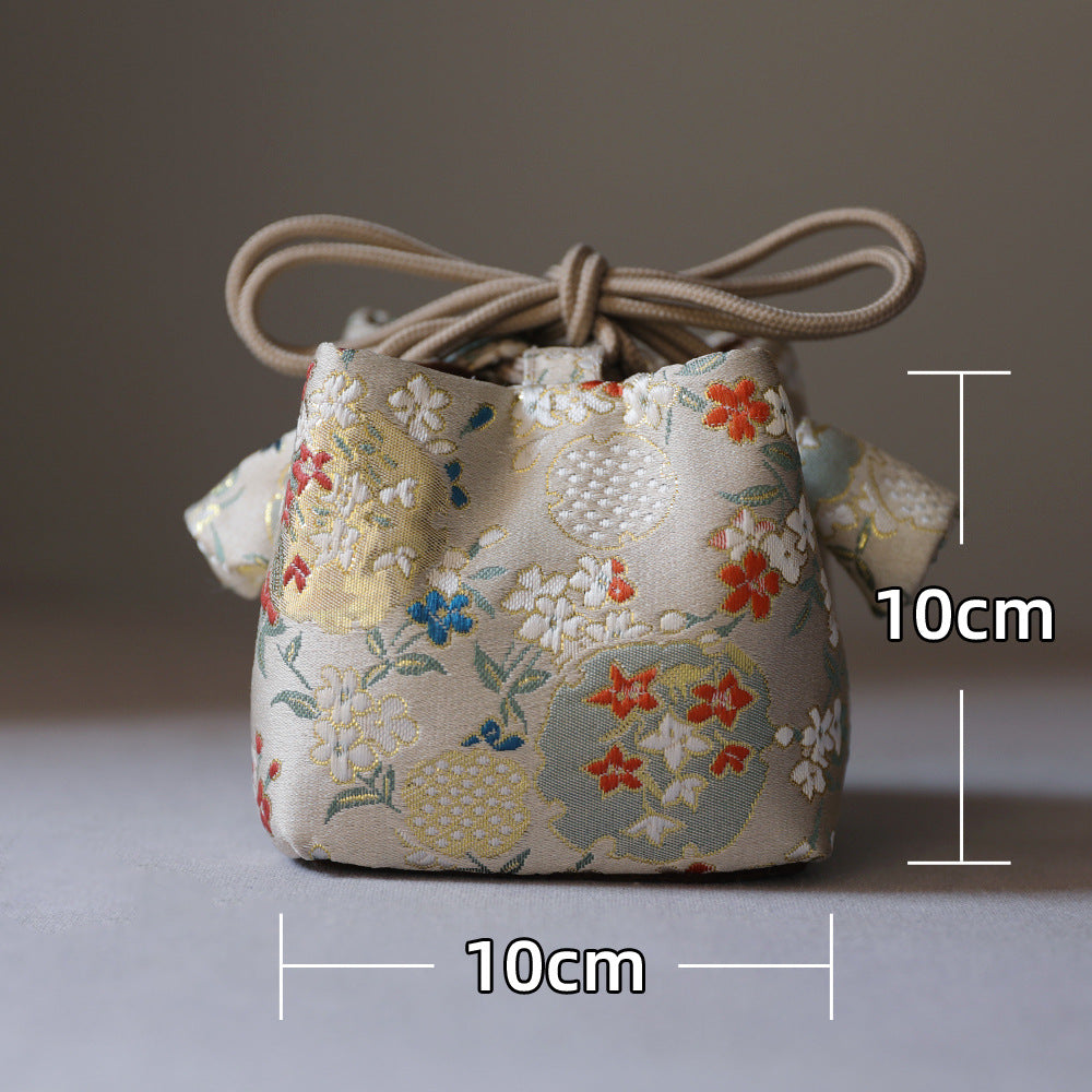 Gohobi Colourful Brocade Teaware Storage Travel Bag Shifuku