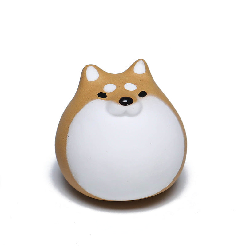 Gohobi fait à la main en céramique YiXing Clay Shiba Inu Dog Ornament Tea pet