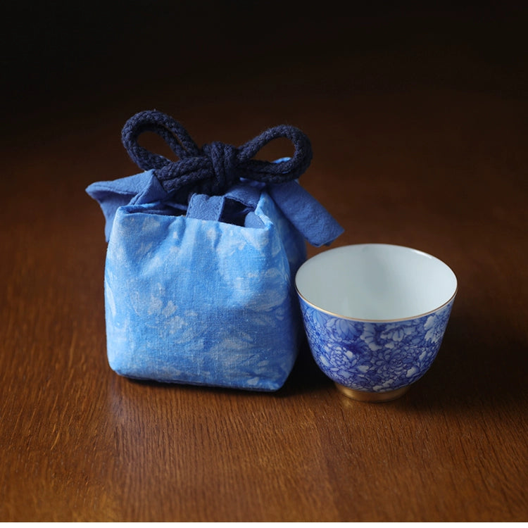 Sac de voyage de rangement pour théière en tissu teint Gohobi