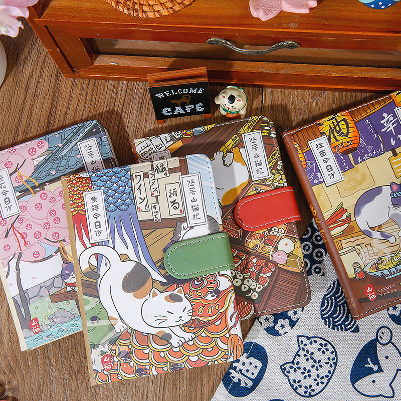 Carnet magnétique Gohobi Chat japonais, agenda mensuel, carnet d'étude, agenda de poche