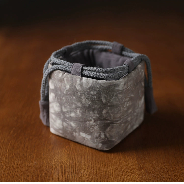 Sac de voyage de rangement pour théière en tissu teint Gohobi