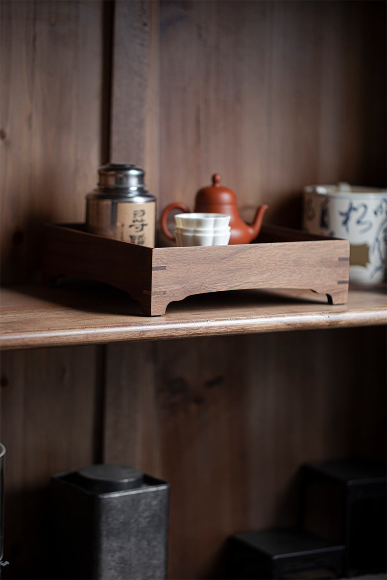 Plateau de service en noyer Wabi-Sabi de style japonais Gohobi 010