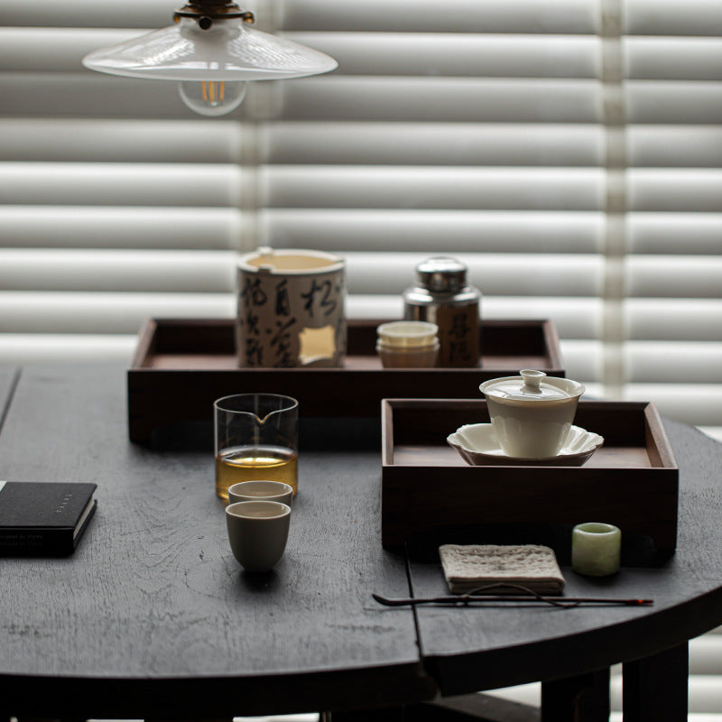 Plateau de service en noyer Wabi-Sabi de style japonais Gohobi 010