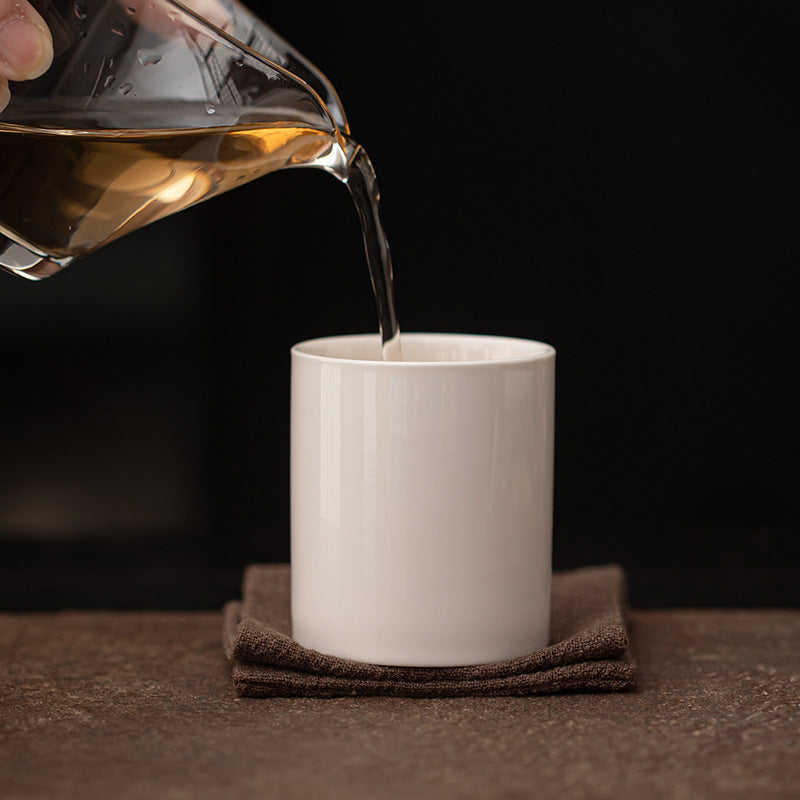 Gohobi White Porcelain Matcha Cup – Large Capacity Master Cup for Gongfu Tea, Home, and Office Use