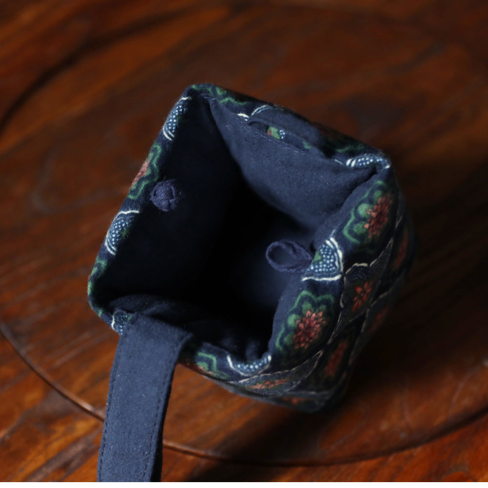 Sac de voyage de rangement pour théière à motif floral ancien de Gohobi