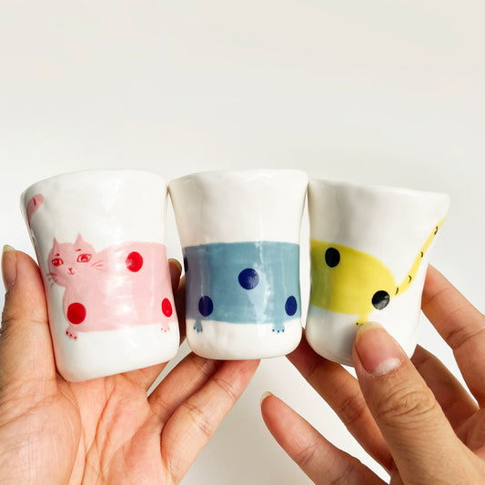 Gohobi x Little Diary Hand-Painted Cat Ceramic Coffee Cup