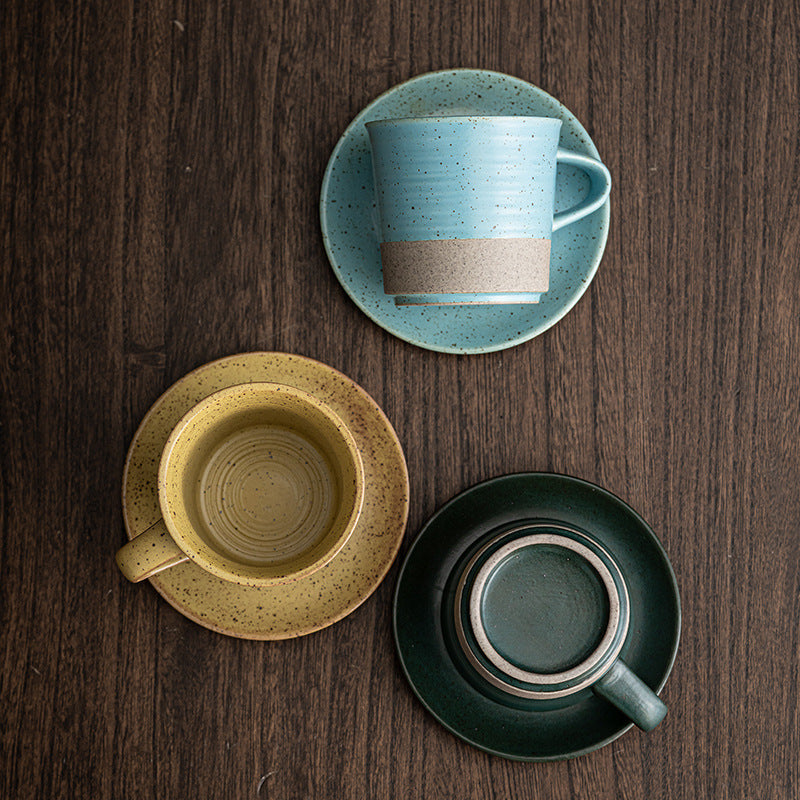 Gohobi Tasse à café en céramique de style japonais avec soucoupe 006