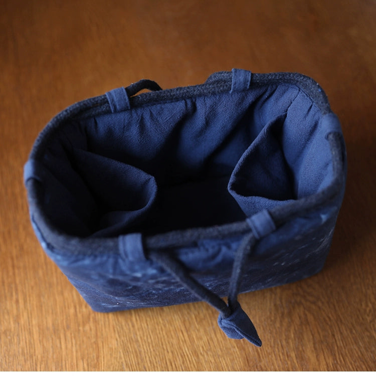 Gohobi Large Dyed Fabric Teaware Storage Travel Bag Shifuku