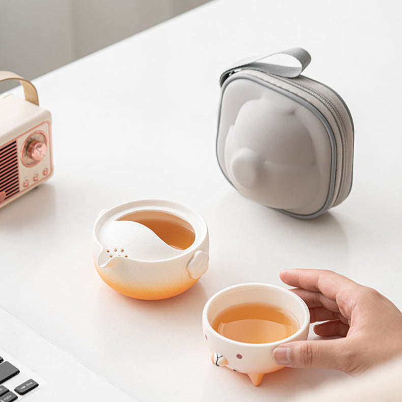Ensemble théière et tasse à thé Gohobi Shiba Inu