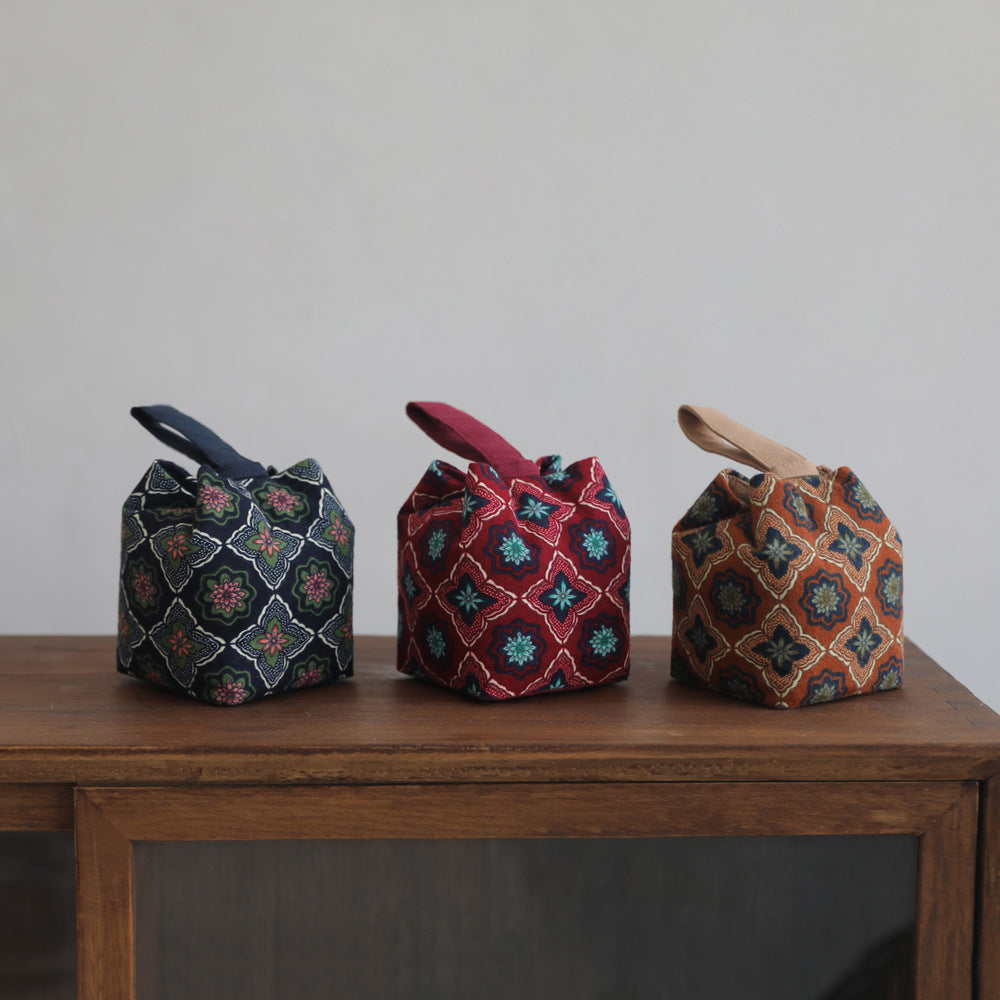 Sac de voyage de rangement pour théière à motif floral ancien de Gohobi