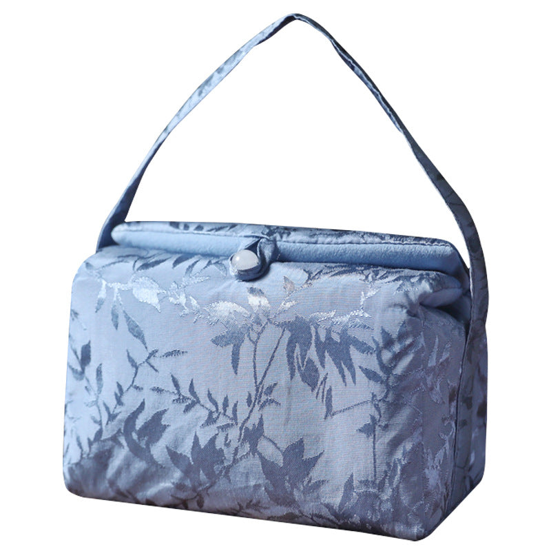 Gohobi Blue and Pink Large Teaware Storage Travel Bag Shifuku