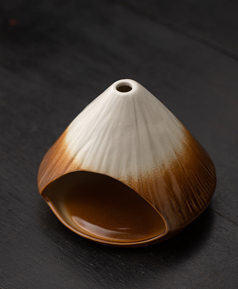 Cheminée à encens du Mont Fuji, brûleur d'encens en cèdre et sauge, grand four en bois sacré péruvien, brûleur d'encens en céramique
