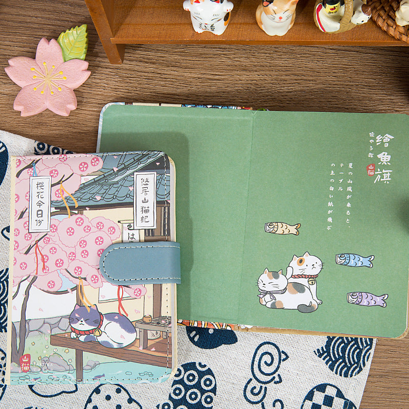 Carnet magnétique Gohobi Chat japonais, agenda mensuel, carnet d'étude, agenda de poche