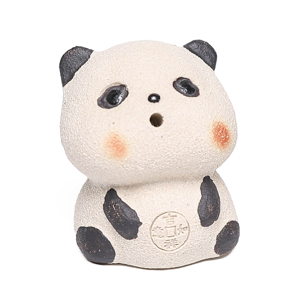 Gohobi Yixing Purple Clay Panda Tea Pet – Incense Holder and Lid Rest