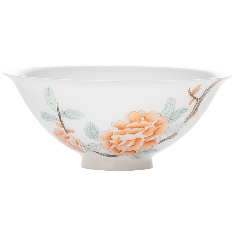 Gohobi Hand-painted Jade White Floral Porcelain Tea Cup