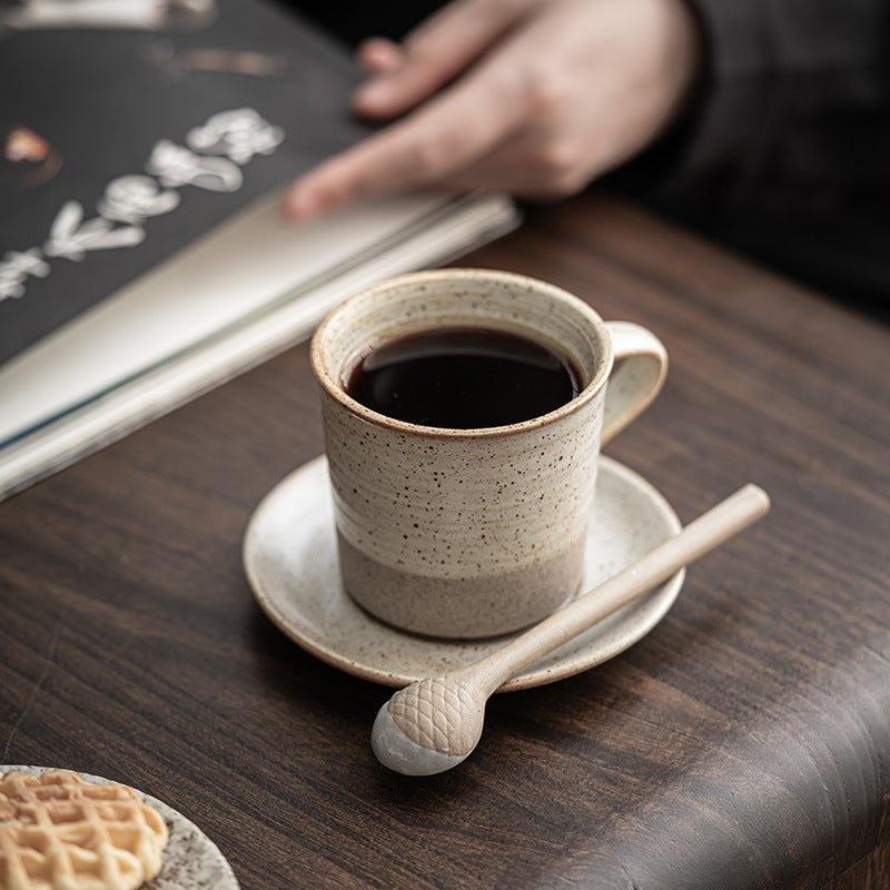 Gohobi Tasse à café en céramique de style japonais avec soucoupe 006