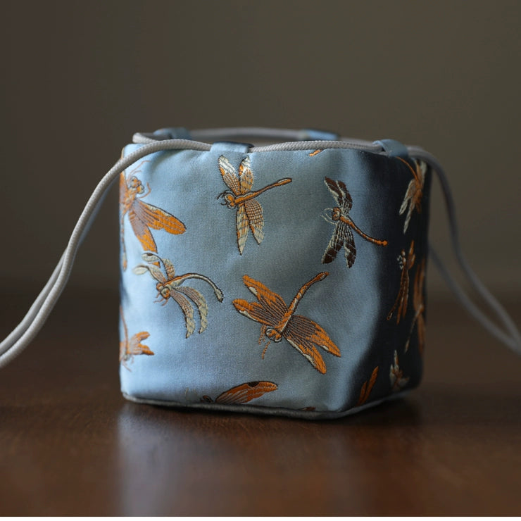 Gohobi Colourful Brocade Teaware Storage Travel Bag Shifuku
