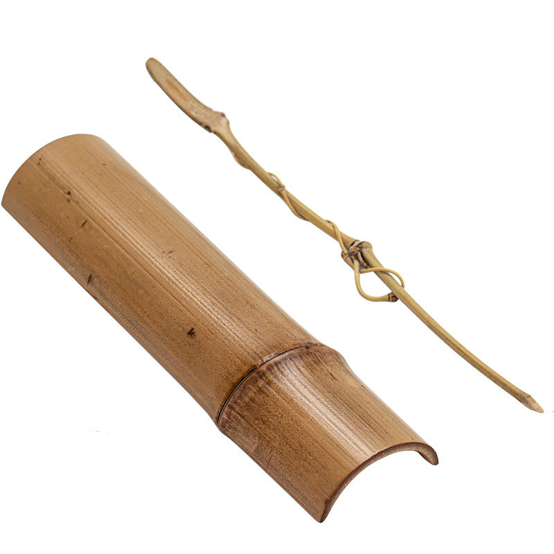 Gohobi Retro Bamboo Chaze Tea Tool Set – Handmade Chinese Tea Lotus Scoop, Teaspoon & Tea Needle Three-Piece Set