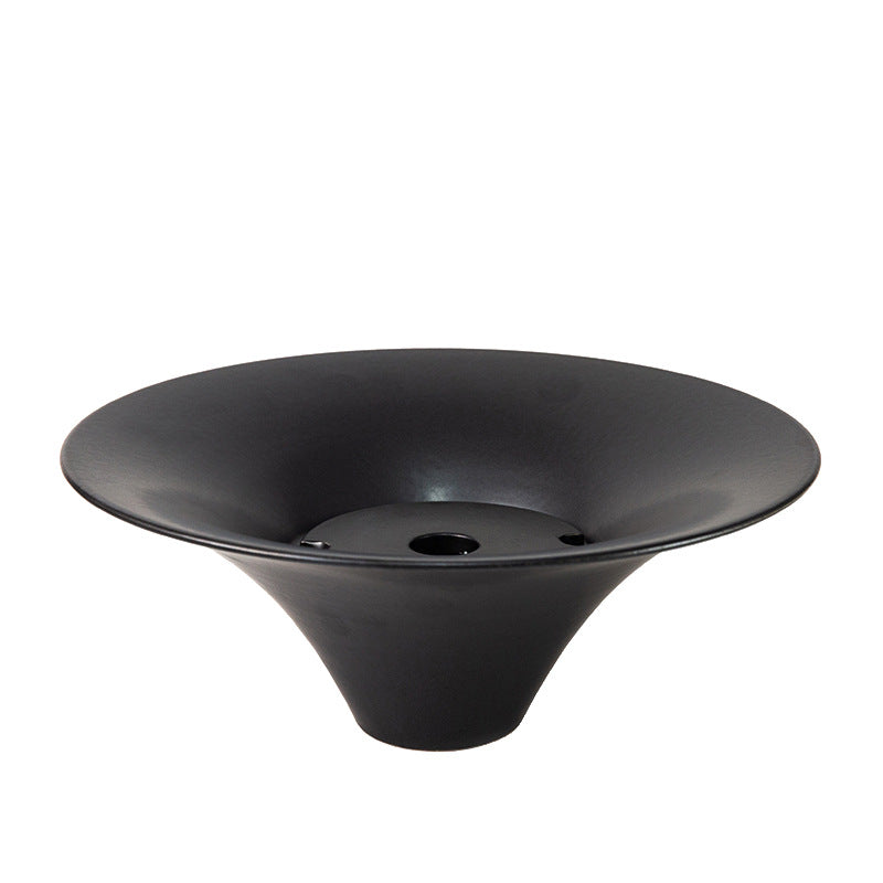 Gohobi Japanese Ikebana Ceramic Flower Bowl – Matte Zen Large Flower Arrangement Vase