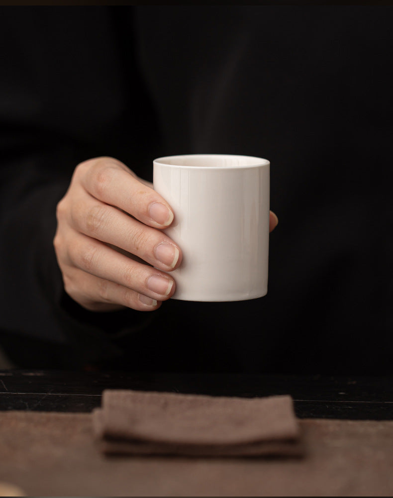 Gohobi White Porcelain Matcha Cup – Large Capacity Master Cup for Gongfu Tea, Home, and Office Use