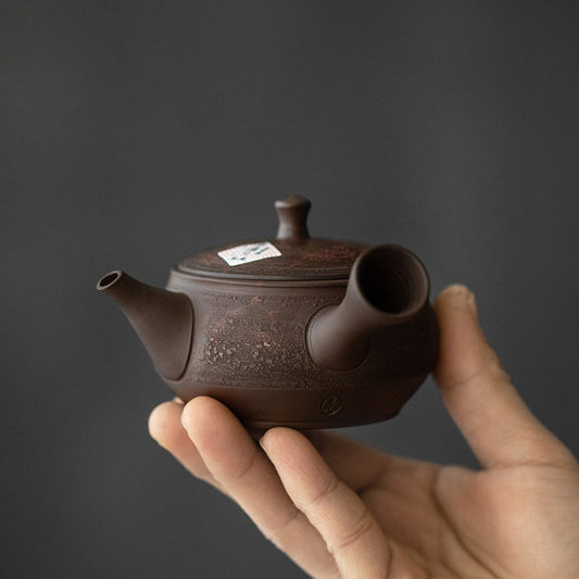 Gohobi Japanese Tokoraki Jade Glaze Side Handle Teapot – Retro Handmade Kyusu Tea Pot Coarse Pottery |Made in Japan