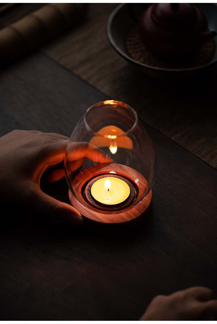 Bougeoir en verre Gohobi