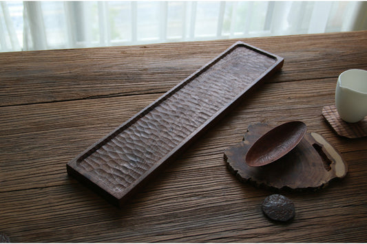 Gohobi Handcrafted Black Walnut Solid Wood Serving Tray