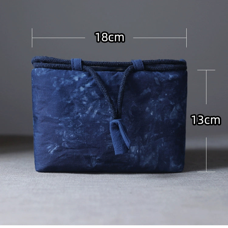 Gohobi Large Dyed Fabric Teaware Storage Travel Bag Shifuku