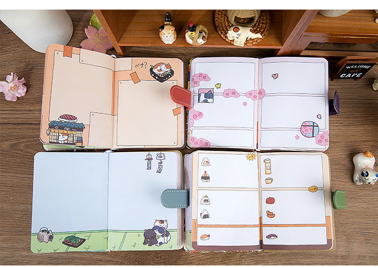 Carnet magnétique Gohobi Chat japonais, agenda mensuel, carnet d'étude, agenda de poche