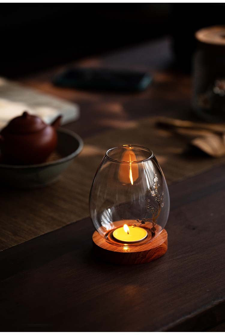 Bougeoir en verre Gohobi