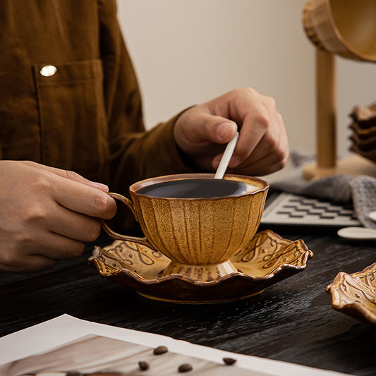 Gohobi Japanese Handmade Coffee Cup with Saucer 009