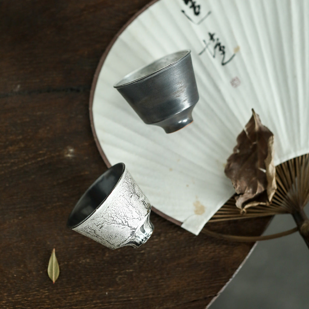 Gohobi Handmade Ceramic Forst Silver Tea Cup