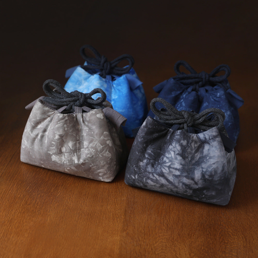 Gohobi Large Dyed Fabric Teaware Storage Travel Bag Shifuku