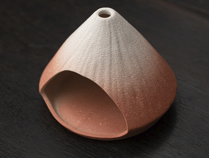 Cheminée à encens du Mont Fuji, brûleur d'encens en cèdre et sauge, grand four en bois sacré péruvien, brûleur d'encens en céramique