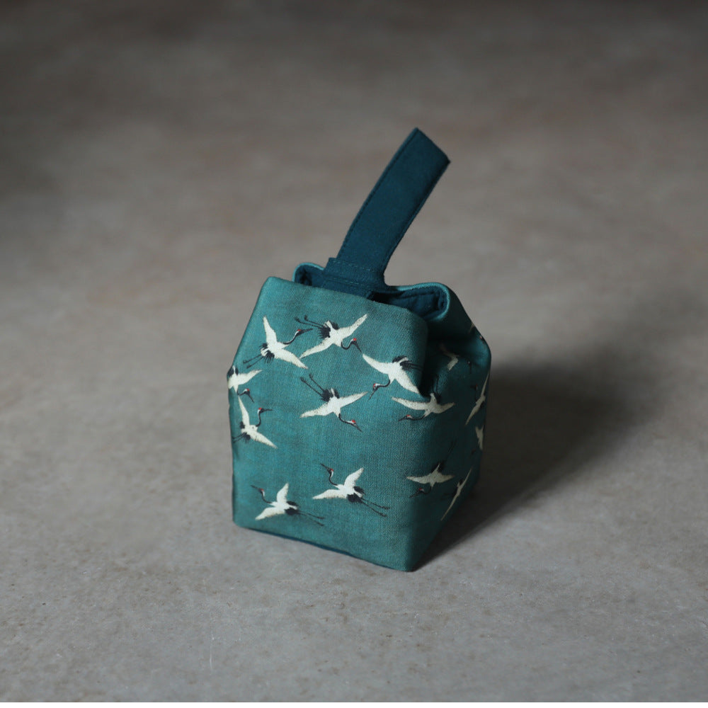 Gohobi Birds Mountains Rivers Teaware Storage Travel Bag (Handle Version) Shifuku