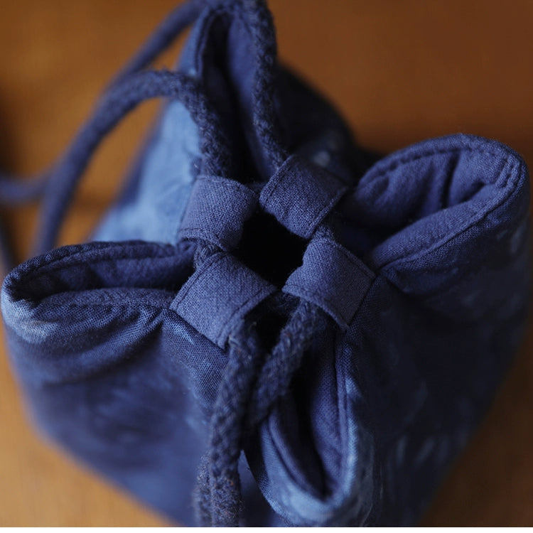 Sac de voyage de rangement pour théière en tissu teint Gohobi