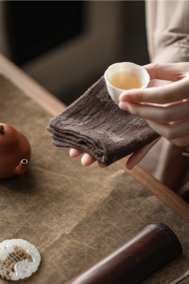 Torchon Gongfu en coton et lin teint à la main Gohobi