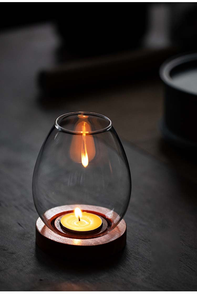 Bougeoir en verre Gohobi