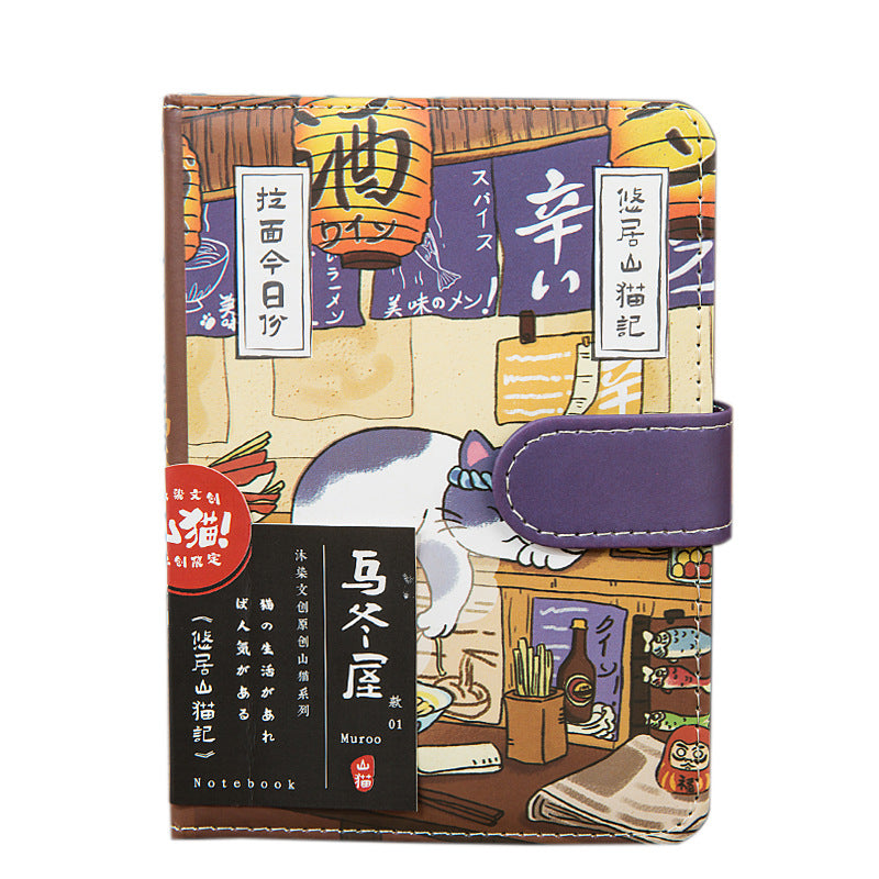 Gohobi Japanese Cat Magnetic Notebook, Monthly Planner, Study Notebook, Pocket Diary
