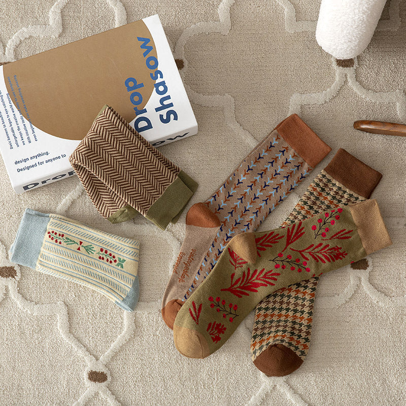 Chaussettes rétro japonaises en coton SnuggleWarm