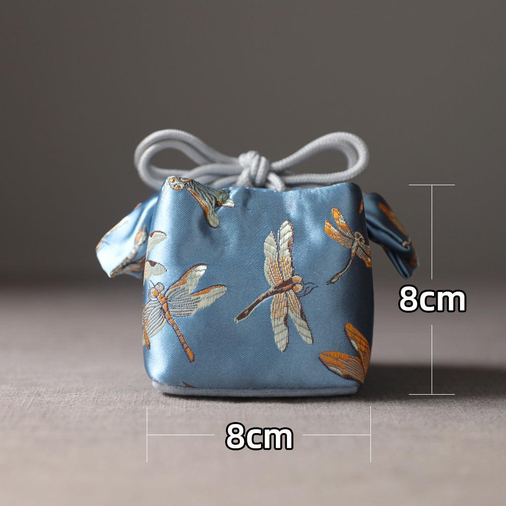 Gohobi Colourful Brocade Teaware Storage Travel Bag Shifuku