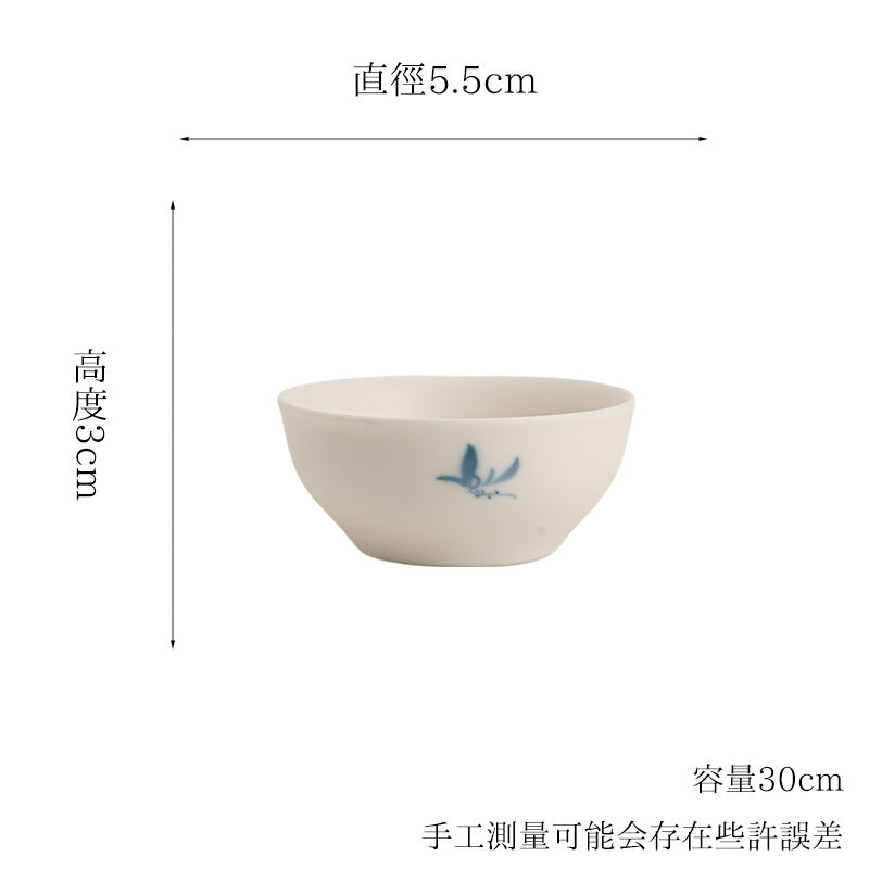 Gohobi Matte Hand-Painted 'Autumn Orchid by the Water' Ceramic Teacup