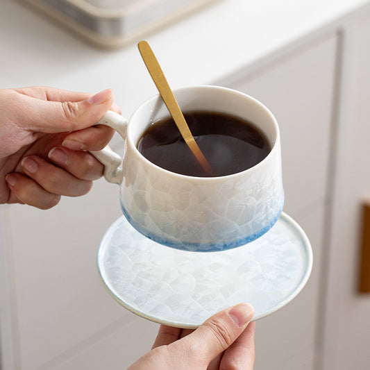 Tasse à café en cristal émaillé Gohobi avec soucoupe 013