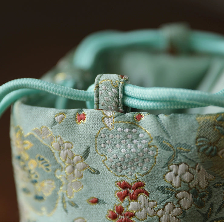 Gohobi Colourful Brocade Teaware Storage Travel Bag Shifuku
