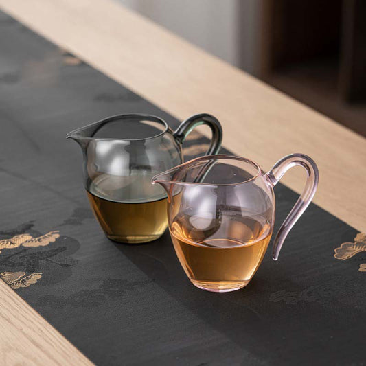 Pichet en verre à anse colorée fait main Gohobi