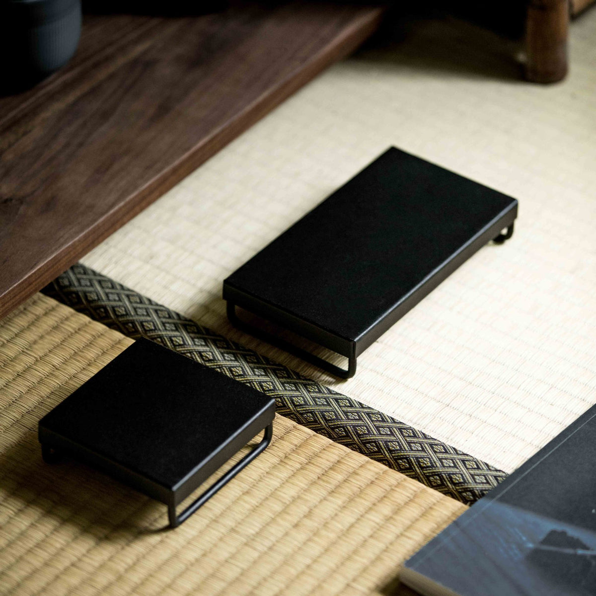 Gohobi Japanese-style Wabi-Sabi Black Square Iron Tray 006