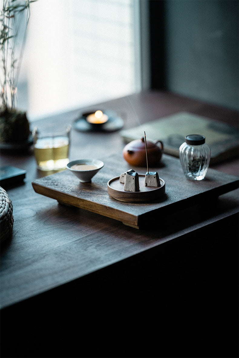 Bouchon d'encens japonais rétro créatif fait à la main, siège d'encens table d'encens plateau de bouchon d'encens de cérémonie du thé à la maison zen