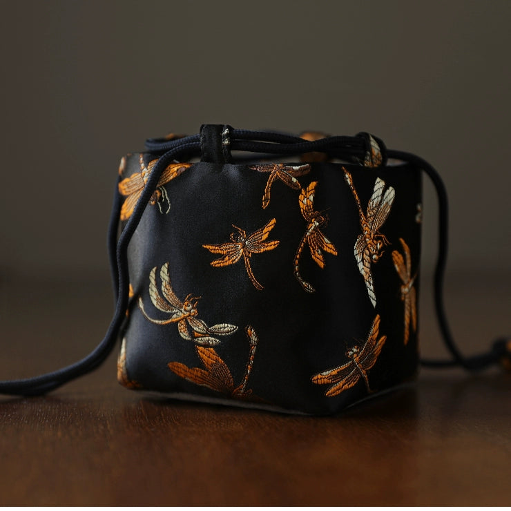 Gohobi Colourful Brocade Teaware Storage Travel Bag Shifuku