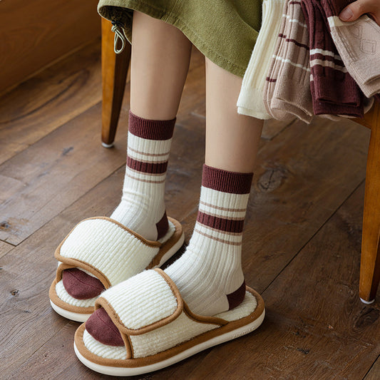 Chaussettes tube moyennes à rayures japonaises Gohobi