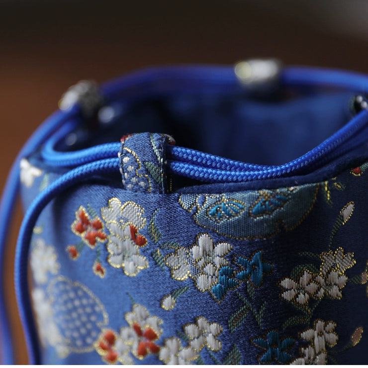 Gohobi Colourful Brocade Teaware Storage Travel Bag Shifuku